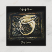 Keltische knoop werk crème draak vierkante visitekaartje (Voorkant)