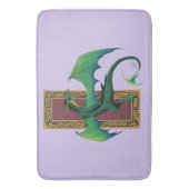 Keltische knoop werk groene draak Paarse Badmat (Voorkant Verticaal)