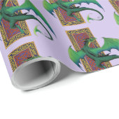 Keltische knoop werk groene draak Paarse Cadeaupapier (Rol Hoek)