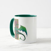 Keltische knoop werk groene draak Paarse Mok (Voorkant links)