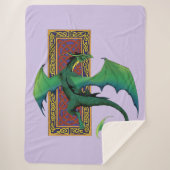 Keltische knoop werk groene draak Paarse Sherpa Deken (Voorkant)
