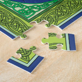 Keltische knoop werk groene fee legpuzzel (Zijkant)