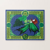 Keltische knoop werk groene fee legpuzzel (Horizontaal)