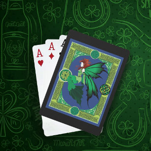 Keltische knoop werk groene fee pokerkaarten