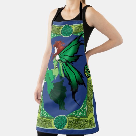 Keltische knoop werk groene fee schort (Insitu)