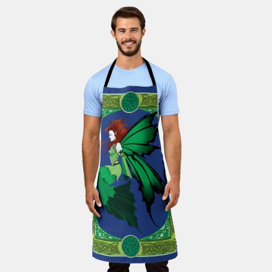 Keltische knoop werk groene fee schort (Gedragen)