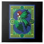 Keltische knoop werk groene fee tegeltje (Voorkant)