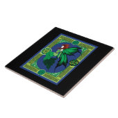 Keltische knoop werk groene fee tegeltje (Zijkant)