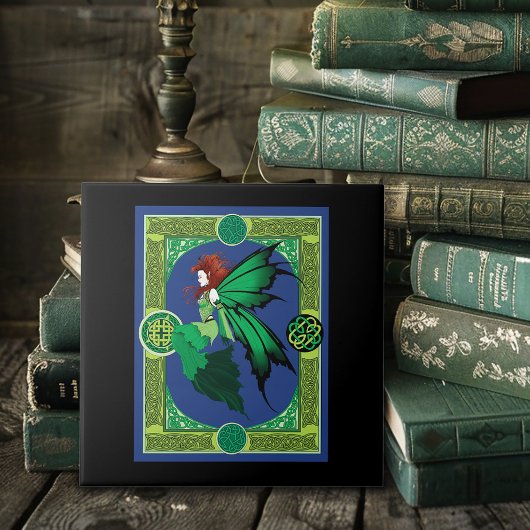 Keltische knoop werk groene fee tegeltje