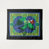 Keltische knoop werk groene fee wandkleed (Voorkant (horizontaal))