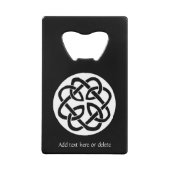 Keltische knoop werkcirkel creditkaart flessenopener (Voorkant)