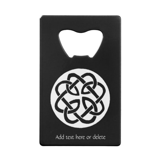 Keltische knoop werkcirkel creditkaart flessenopener (Achterkant)