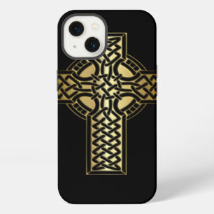 Keltische Knoopkruis in Goud en Zwart iPhone 13 Hoesje