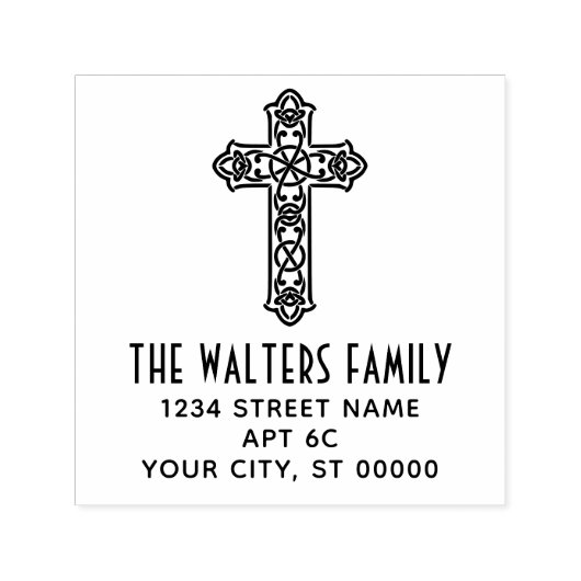 Keltische Knoopkruis Naam Retouradres Zelfinktende Stempel (Design)