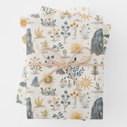 Keltische Knoopwerk en Zonnesymbolen Litha Inpakpapier Vel (In situ)