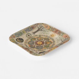 Keltische Knoopwerk en Zonnesymbolen Litha Papieren Bordje