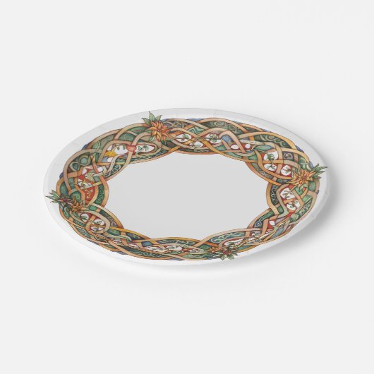 Keltische Knoopwerk en Zonnesymbolen Litha Papieren Bordje (Gekanteld)