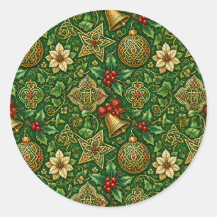 Keltische Knoopwerk Ierse Kerststickers Ronde Sticker