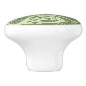 Keltische knoopwerkvis in het groen keramische knop (Zijkant)