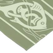 Keltische knoopwerkvis in het groen korte tafelloper (Hoek)