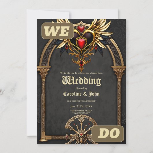 Keltische knopen en een hart in gotische elegantie kaart (Voorkant)