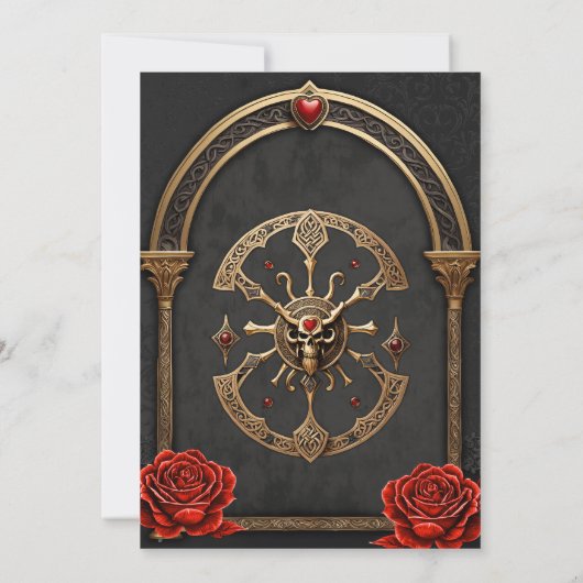 Keltische knopen en een hart in gotische elegantie save the date (Achterkant)