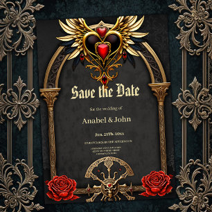 Keltische knopen en een hart in gotische elegantie save the date