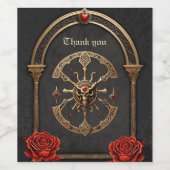 Keltische knopen en een hart in gotische elegantie wijn etiket (Enkel label)