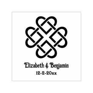 Keltische Knopen Harten Koppel Namen Datum Zelfinktende Stempel