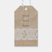 Keltische knopen op  jute cadeaulabel (Voorkant)