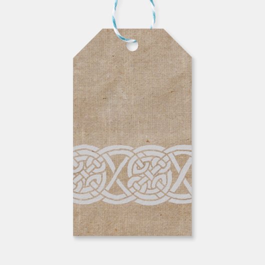 Keltische knopen op  jute cadeaulabel (Achterkant)
