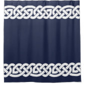 Keltische knopen, sierblauw, blauw van de marine, douchegordijn (Voorkant)