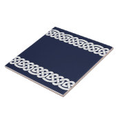 Keltische knopen, sierblauw, blauw van de marine,  tegeltje (Zijkant)