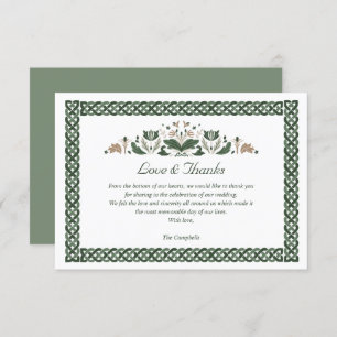 Keltische Knot Modern Floral Irish Wedding DANK U Kaart