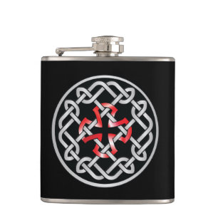 Keltische Knot Red Metallic Liquor Flask Heupfles