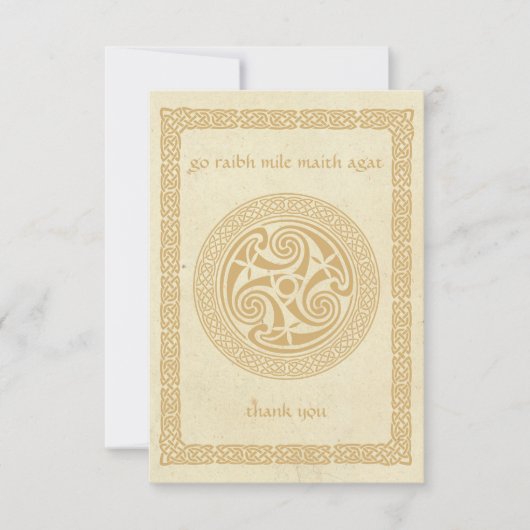 Keltische Knots Iers Gaelic Dank u Sjabloon (Voorkant)