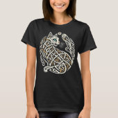 Keltische Knotwork Kat Art T-shirt (Voorkant)