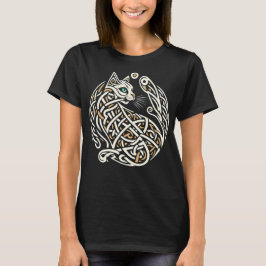 Keltische Knotwork Kat Art T-shirt