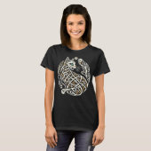 Keltische Knotwork Kat Art T-shirt (Voorkant volledig)
