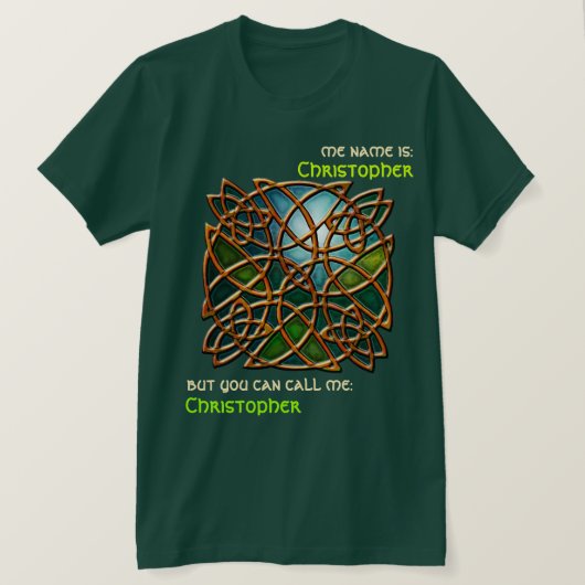 Keltische koperknoop (gepersonaliseerd) t-shirt (Design voorkant)