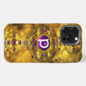 KELTISCHE KRIGERSSCHILD PURPER AMETHYST EDELSTEEN  iPhone HOESJE (Achterkant horizontaal)