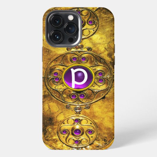 KELTISCHE KRIGERSSCHILD PURPER AMETHYST EDELSTEEN  iPhone HOESJE (Achterkant)