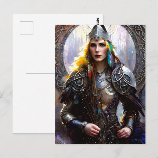 Keltische krijger koningin briefkaart (Voorkant / Achterkant)