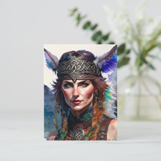 Keltische krijger prinses briefkaart (Staand voorkant)