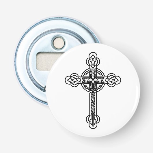 Keltische kruis button flesopener (Voorkant)