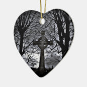 Keltische kruis en bomen hart Kerstmis ornament (Links)