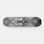 Keltische kruis en schedel (zilver) persoonlijk skateboard (Horizontaal)