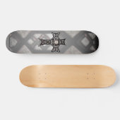Keltische kruis en schedel (zilver) persoonlijk skateboard (Horizontaal)