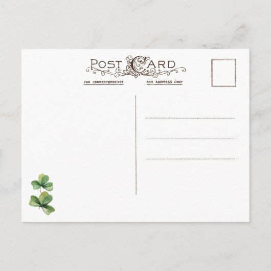 Keltische Kruis en Shamrocks Briefkaart (Achterkant)