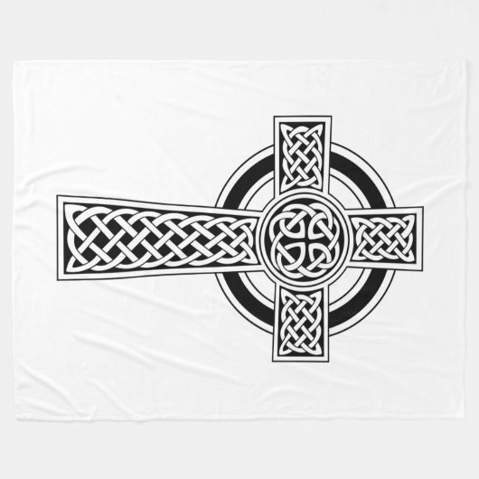 Keltische Kruis Fleece Deken (Voorkant (Horizontaal))